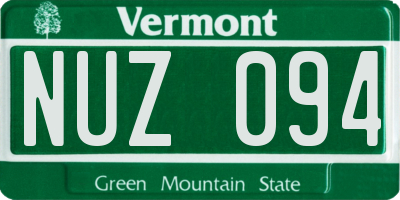 VT license plate NUZ094