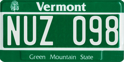 VT license plate NUZ098