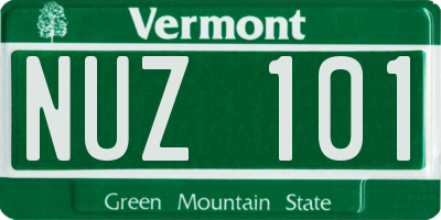 VT license plate NUZ101