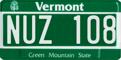 VT license plate NUZ108