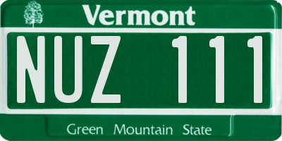 VT license plate NUZ111