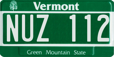 VT license plate NUZ112