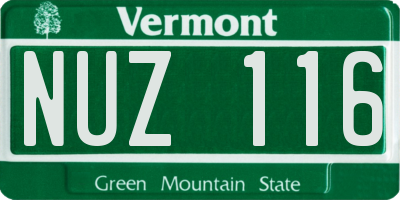 VT license plate NUZ116