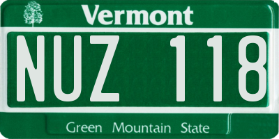 VT license plate NUZ118