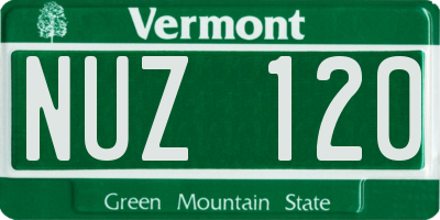VT license plate NUZ120