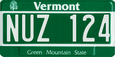 VT license plate NUZ124