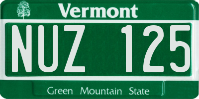 VT license plate NUZ125