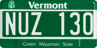 VT license plate NUZ130