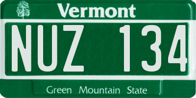 VT license plate NUZ134