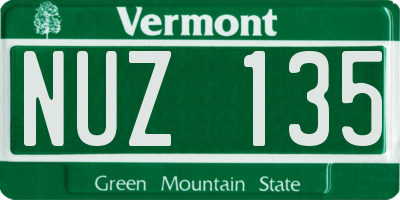 VT license plate NUZ135