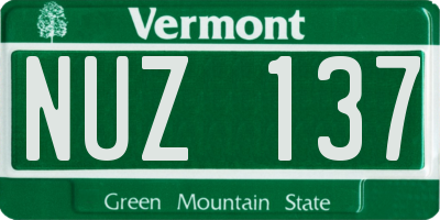 VT license plate NUZ137