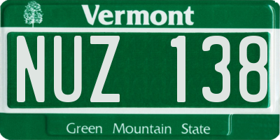 VT license plate NUZ138