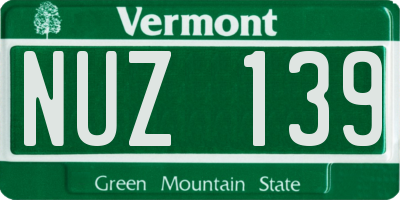VT license plate NUZ139