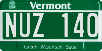 VT license plate NUZ140