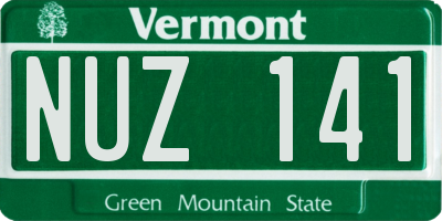 VT license plate NUZ141