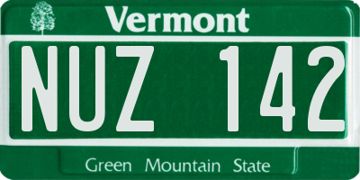 VT license plate NUZ142