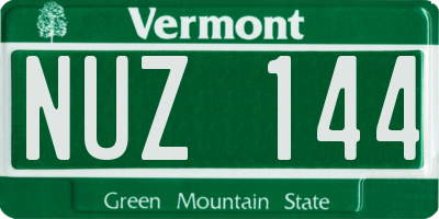 VT license plate NUZ144