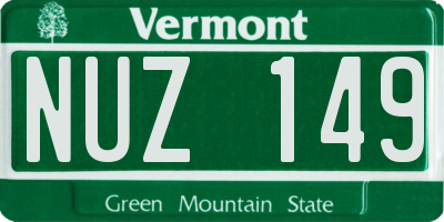 VT license plate NUZ149