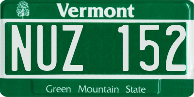 VT license plate NUZ152