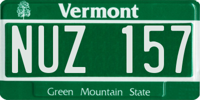 VT license plate NUZ157