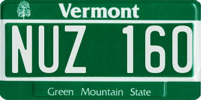 VT license plate NUZ160