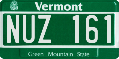 VT license plate NUZ161