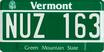 VT license plate NUZ163