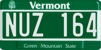 VT license plate NUZ164