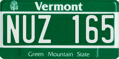 VT license plate NUZ165