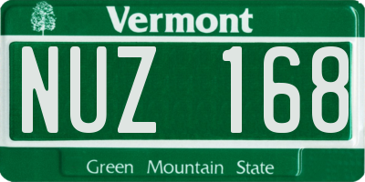 VT license plate NUZ168