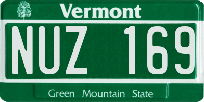 VT license plate NUZ169