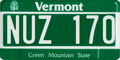 VT license plate NUZ170