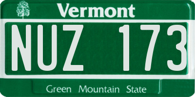 VT license plate NUZ173