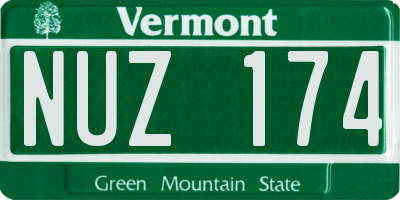 VT license plate NUZ174