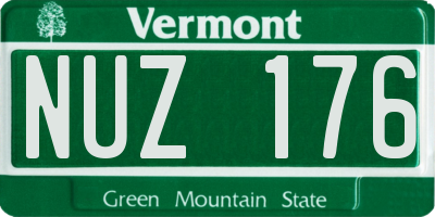 VT license plate NUZ176