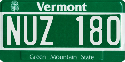 VT license plate NUZ180