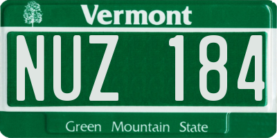 VT license plate NUZ184