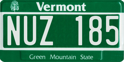 VT license plate NUZ185