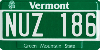 VT license plate NUZ186