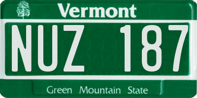 VT license plate NUZ187