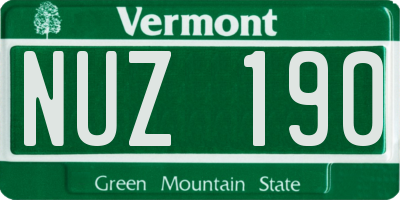 VT license plate NUZ190