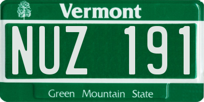 VT license plate NUZ191