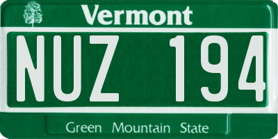 VT license plate NUZ194
