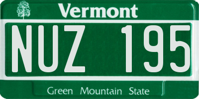 VT license plate NUZ195