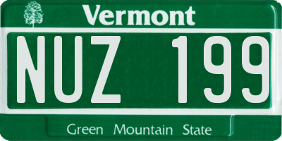 VT license plate NUZ199