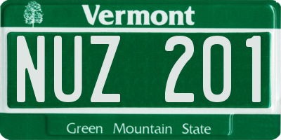 VT license plate NUZ201
