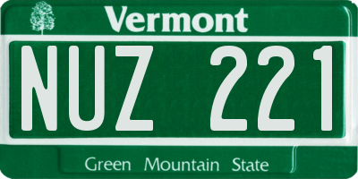 VT license plate NUZ221