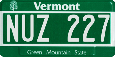 VT license plate NUZ227