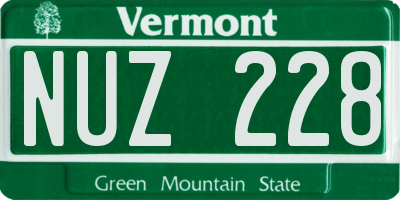 VT license plate NUZ228