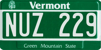 VT license plate NUZ229
